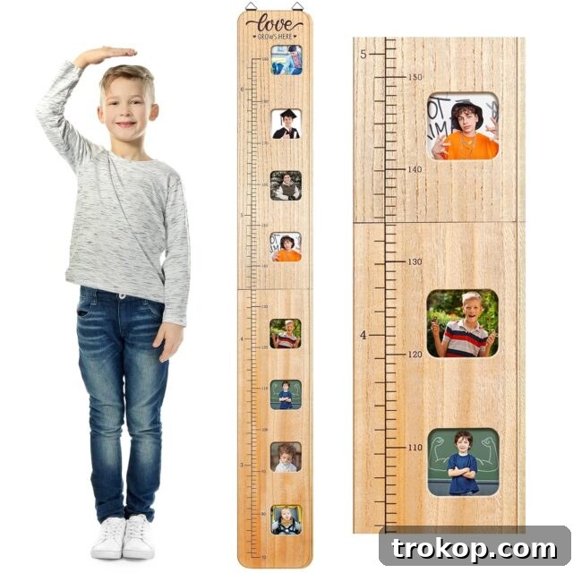 Customizable Wooden Growth Chart for Kids room decor