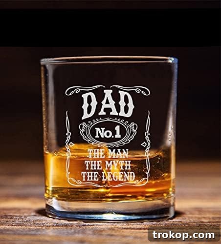 Make Dad Laugh Out Loud: Hilarious Father's Day Gift Ideas 11 NeeNoNex Dad The Man The Myth The Legend Number One Whiskey Glass - Drinking Glass for Dad
