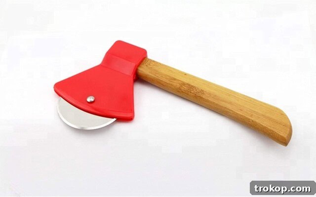 Make Dad Laugh Out Loud: Hilarious Father's Day Gift Ideas 12 Axe Pizza Cutter with Bamboo Handle and Sharp Rotating Blade - A fun and unique tool for pizza nights.