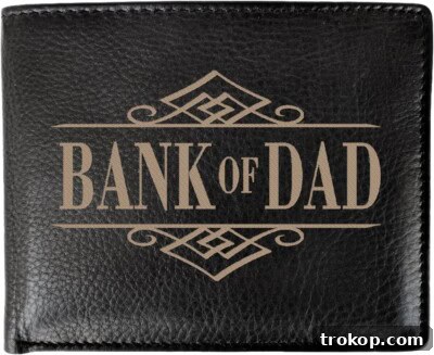 Make Dad Laugh Out Loud: Hilarious Father's Day Gift Ideas 22 RFID Blocking Personalized BANK OF DAD Bifold Wallet Custom Wallets for Men Funny Fathers Day Gift Birthday Present Idea for Daddy