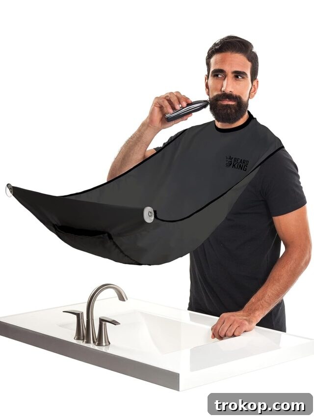 BEARD KING Beard Bib Apron for Men - the Original Cape As Seen on Shark Tank, Mens Hair Catcher for Shaving, Trimming - Grooming Accessories & Gifts for Dad or Husband - 1 Size Fits All, BLACK BEARD KING Beard Bib Apron for Men - the Original Cape As Seen on Shark Tank, Mens Hair Catcher for Shaving, Trimming - Grooming Accessories & Gifts for Dad or Husband - 1 Size Fits All, BLACK