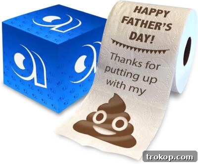 Make Dad Laugh Out Loud: Hilarious Father's Day Gift Ideas 40 Printed TP Happy Fathers Day Thanks for Putting Up With My Printed Toilet Paper Roll – Funny Novelty Gag Gift Prank, Cute Gifts for Dad, Husband, Boyfriend – Best Dad Gift - 500 Sheets for funny Father's Day gifts