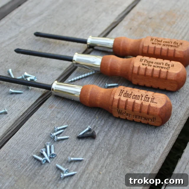 Make Dad Laugh Out Loud: Hilarious Father's Day Gift Ideas 46 Screwdriver - Personalized Father's Day gift, tools for him, gift for dad, handyman gift for grandpa from son grandson, Stocking Stuffer