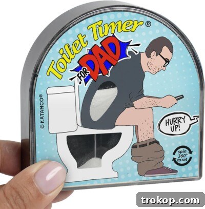 Make Dad Laugh Out Loud: Hilarious Father's Day Gift Ideas 6 Katamco Toilet Timer, Funny Gift for Men, Husband, Dad, Birthday, Christmas, Stocking Stuffer. As seen on Shark Tank.