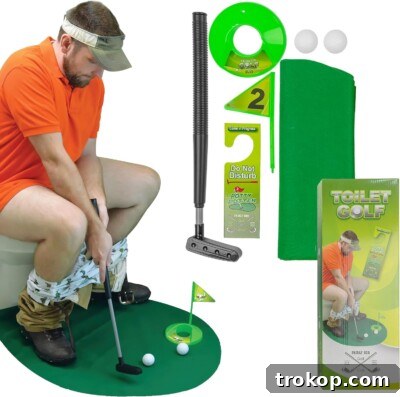 Make Dad Laugh Out Loud: Hilarious Father's Day Gift Ideas 9 Fairly Odd Novelties Potty Putter Toilet Time Golf Game - Mini Golf Set for the Bathroom - Funny Birthday Gifts for Men - Hilarious Dad Gifts Gag Gifts for Husband, Boyfriend, Men