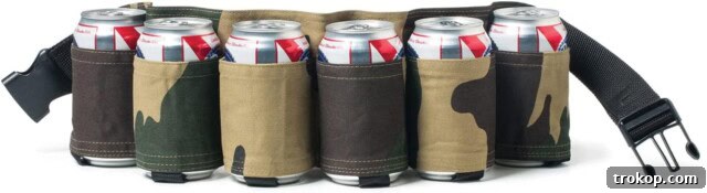 Make Dad Laugh Out Loud: Hilarious Father's Day Gift Ideas 10 BigMouth Inc Beer Belt / 6 Pack Holster (Camo), Army Camouflage Adjustable 6-pack Holder Gag Gift, Perfect for Cans and Bottles at Parties