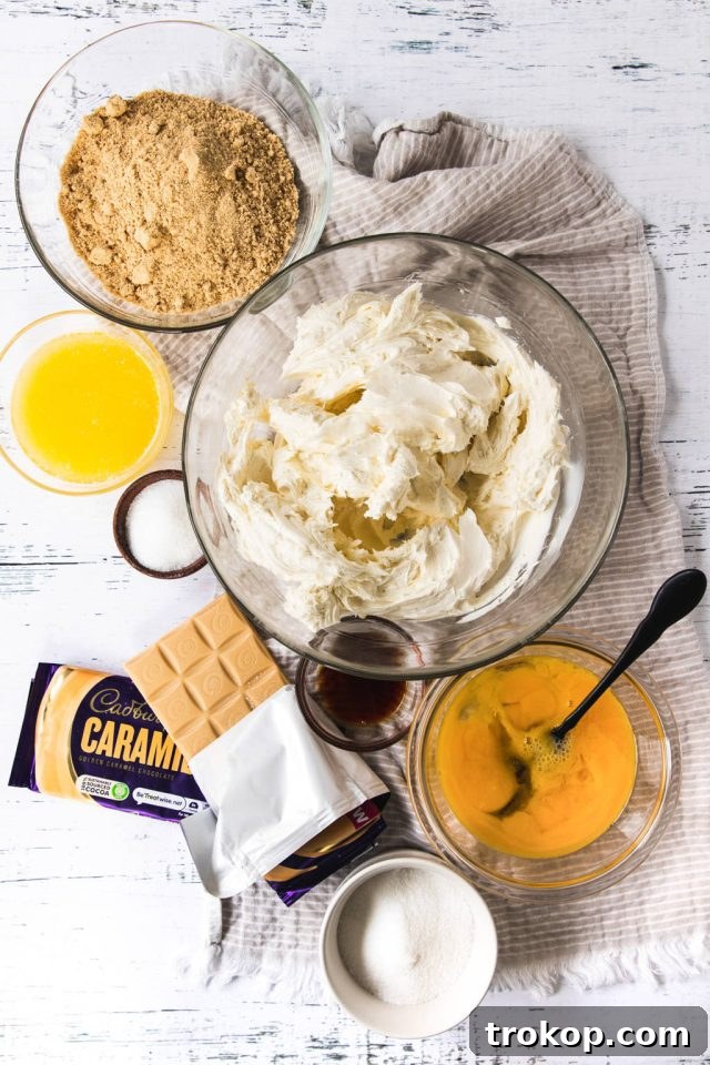Decadent Baked Caramilk Cheesecake 3 Ingredients needed to make a creamy and delicious Caramilk Cheesecake