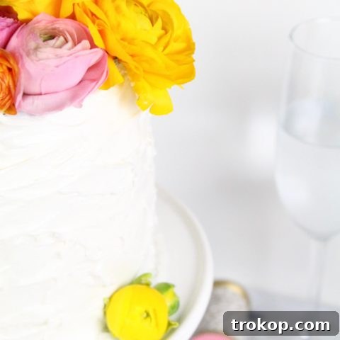 DIY fresh flower cake topper by Sugar & Cloth