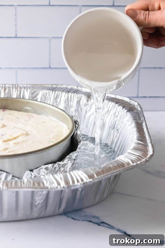 The Ultimate Water Bath for Silky Smooth Cheesecake 2 birthday cheesecake - photo of how to make a water bath