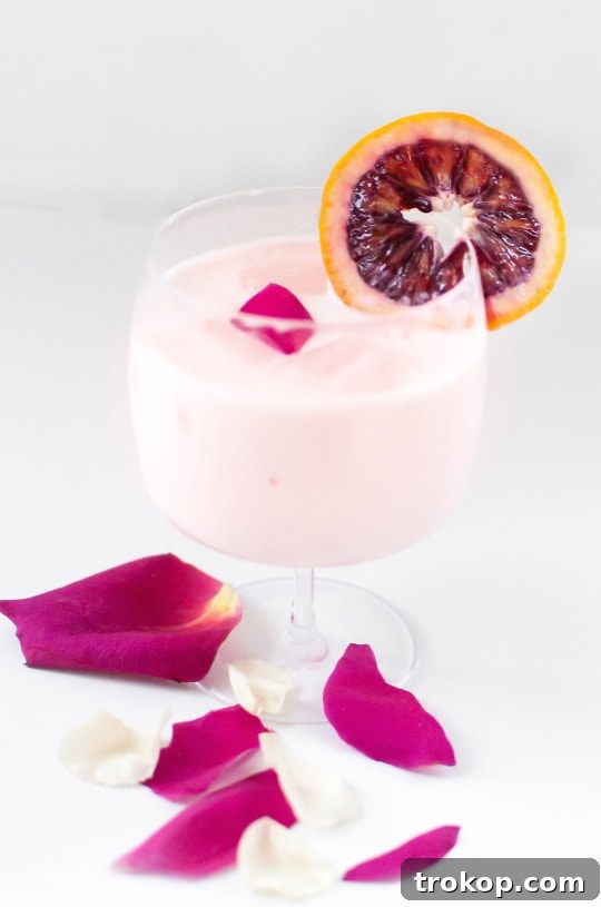 Feasting on Flowers: 19 Unique Recipes 10 Romantic Blood Orange & Rose Creamsicle Cocktail