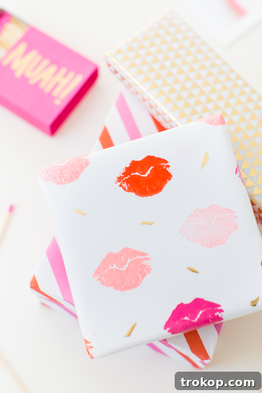 DIY lip patterned gift wrap | sugar and cloth