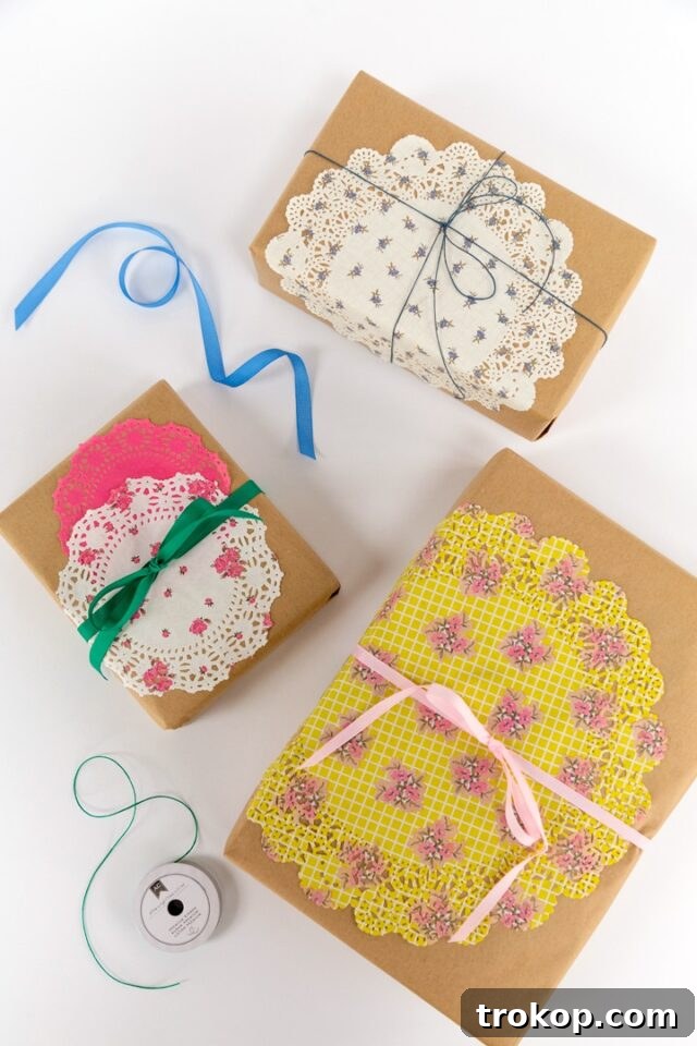 Paper Doily Craft for creative gift wrapping ideas