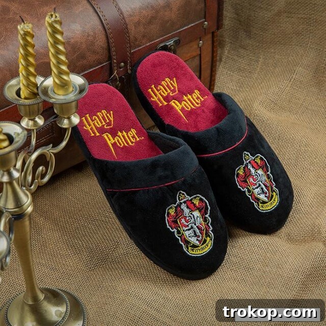Harry Potter Gifts Every Fan Will Adore 3 Cinereplicas Harry Potter Deluxe Plush House Slippers for ultimate comfort.