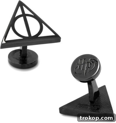 Harry Potter Gifts Every Fan Will Adore 23 Harry Potter Deathly Hallows Cufflinks, a sophisticated gift for men.