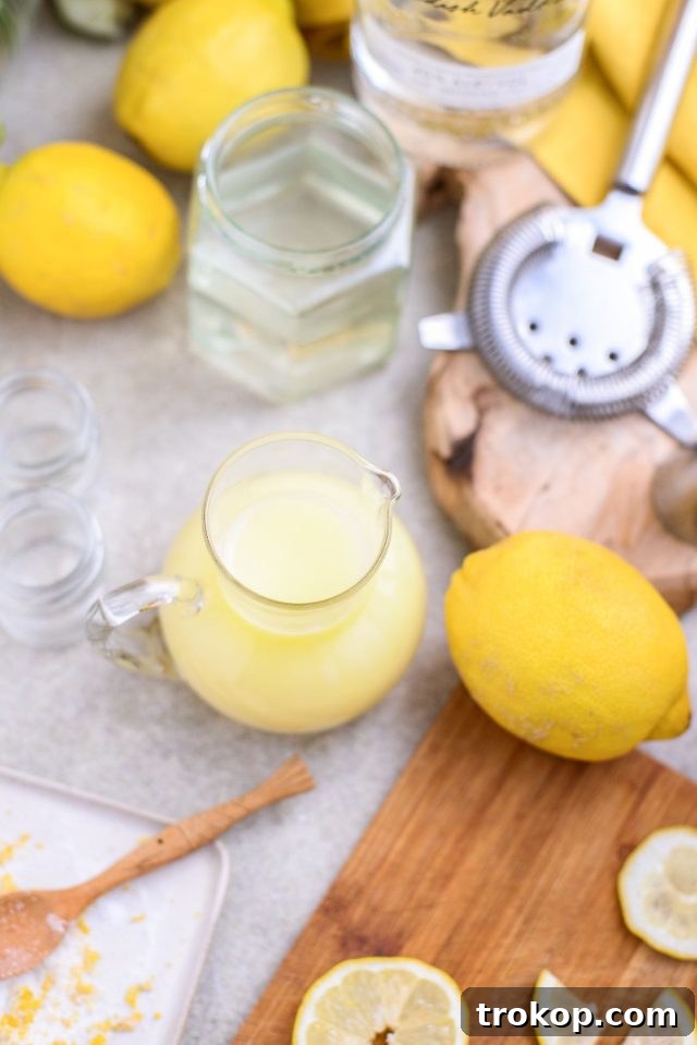 lemon juice in a pitcher - what's in a lemon drop shot