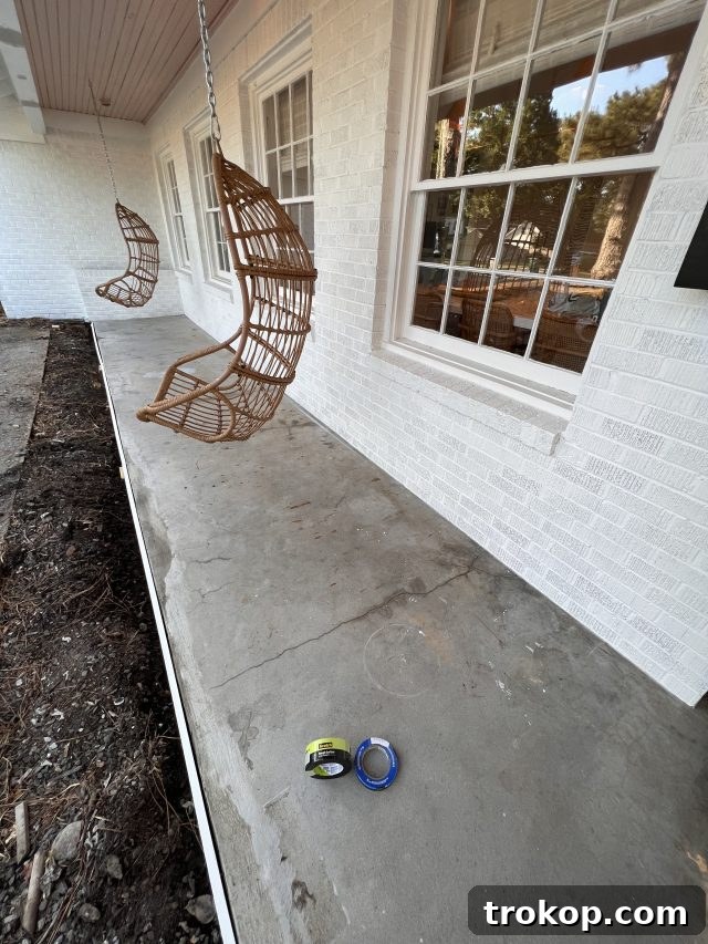 Easy Porch Paint Job Instant Home Improvement 4 concrete porch makeover - before photo of our front porch makeover by sugar & cloth