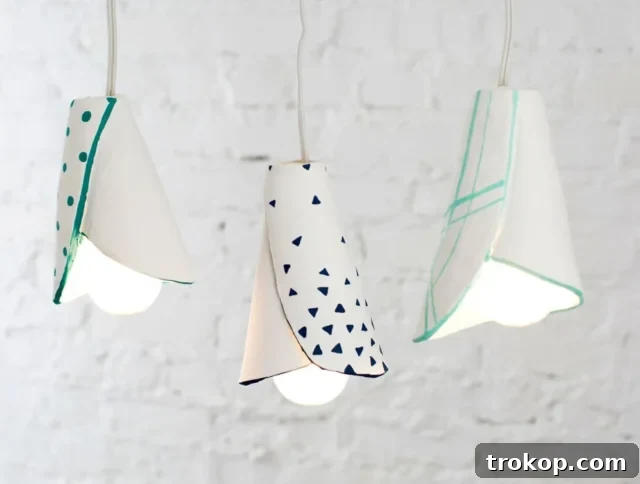 Crafting with Air Dry Clay 30 Ideas for Kids and Grown Ups 25 Clay Pendant Lamp, a creative lighting solution with air dry clay.