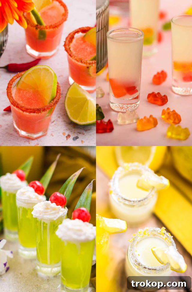 A vibrant assortment of best shot recipes, perfect for any party.