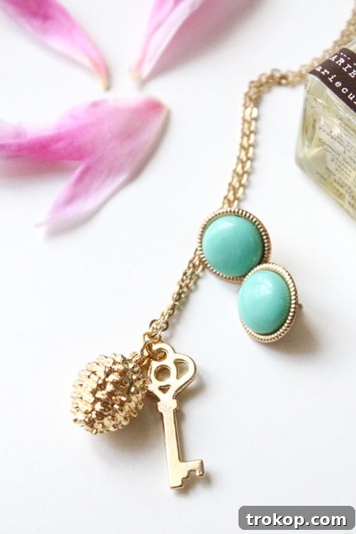 Handcrafted Golden Keepsake Necklace 5 DIY Golden Charm Necklace - Sugar & Cloth - Houston Blogger - DIY