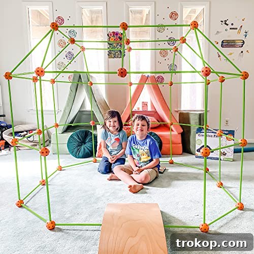 Tiny Land Kids-Fort-Building-Kit-130 Pieces-Creative Fort Toy for 5,6,7,8 Years Old Boy & Girls-STEM Building Toys DIY Castles Tunnels Play Tent Rocket Tower Indoor & Outdoor Tiny Land Kids-Fort-Building-Kit-130 Pieces-Creative Fort Toy for 5,6,7,8 Years Old Boy & Girls-STEM Building Toys DIY Castles Tunnels Play Tent Rocket Tower Indoor & Outdoor