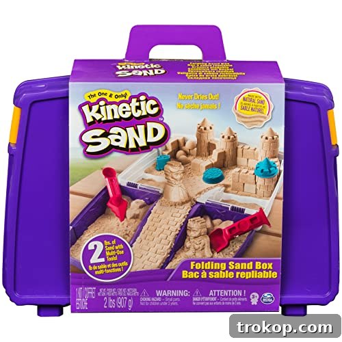Kinetic Sand, Folding Sand Box with 2lbs of Kinetic Sand and Mold and Tools Kinetic Sand, Folding Sand Box with 2lbs of Kinetic Sand and Mold and Tools