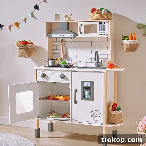 Play-Kitchen-for-Kids with 18 Pcs Toy Food & Cookware Accessories Playset Wooden Chef Pretend Play Set for Toddlers with Real Lights & Sounds Play-Kitchen-for-Kids with 18 Pcs Toy Food & Cookware Accessories Playset Wooden Chef Pretend Play Set for Toddlers with Real Lights & Sounds