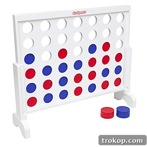 GoSports 3 foot Width Giant 4 in a Row Game with Carrying Case, Made from Wood GoSports 3 foot Width Giant 4 in a Row Game with Carrying Case, Made from Wood