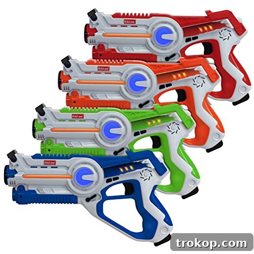 Kidzlane Laser Tag Guns Set of 4 | Lazer Tag Guns for Kids with 4 Team Players | Indoor and Outdoor Laser Tag Play Toy for Kids and Teens Boys and Girls | Ages 8+ Kidzlane Laser Tag Guns Set of 4 | Lazer Tag Guns for Kids with 4 Team Players | Indoor and Outdoor Laser Tag Play Toy for Kids and Teens Boys and Girls | Ages 8+