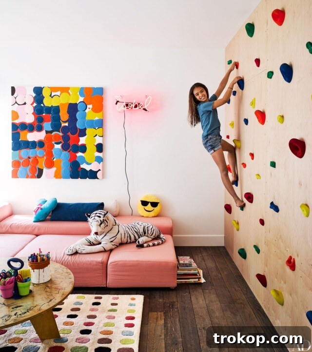 17 Playroom Gems: Fun and Adorable Ideas for Kids 14 Climbing Wall for Kids Playroom Ideas