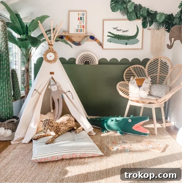 17 Playroom Gems: Fun and Adorable Ideas for Kids 8 Jungle Themed Playroom