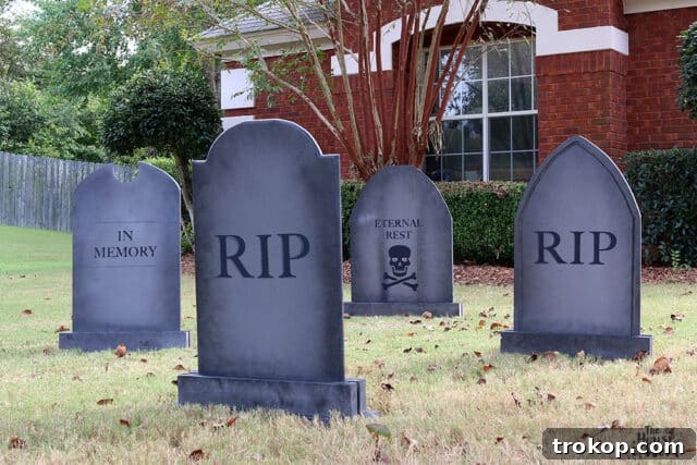 DIY Halloween Lawn Gravestones