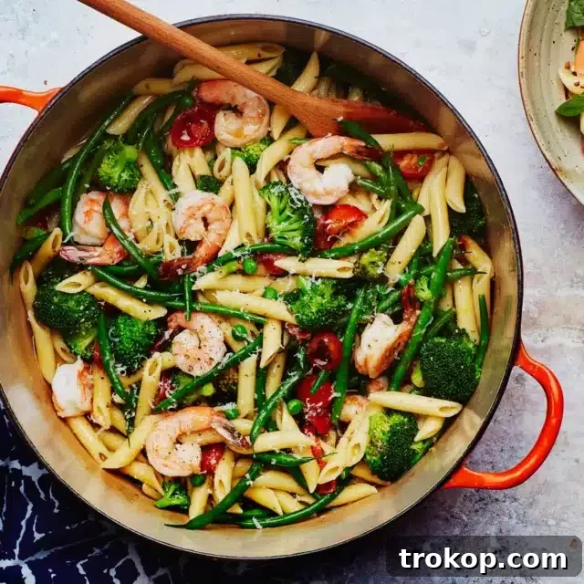Vibrant One Pot Pasta Primavera with fresh seasonal vegetables
