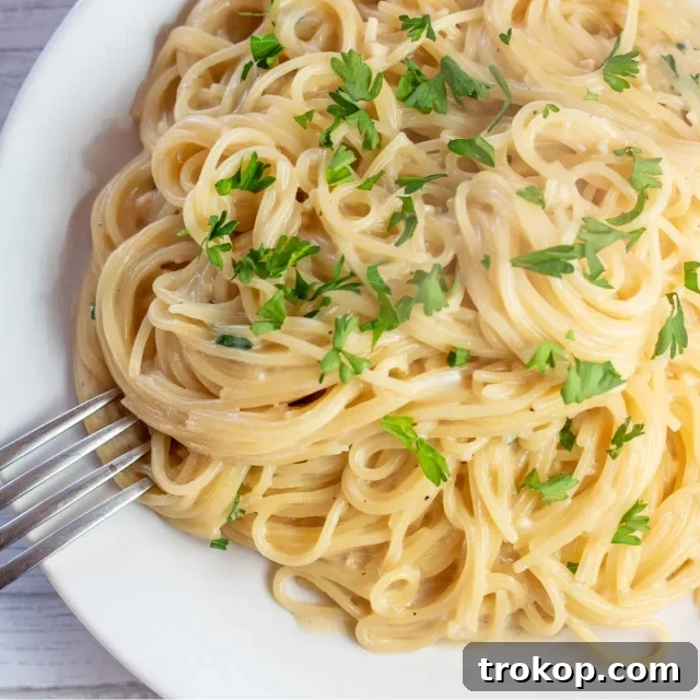 Easy and elegant Garlic Parmesan Angel Hair Pasta