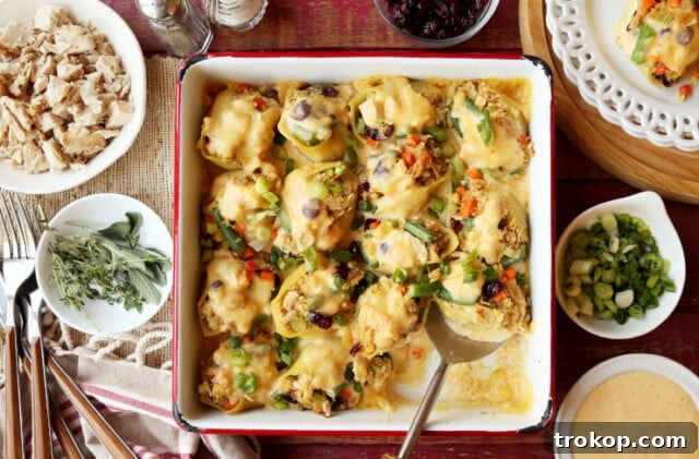 Stuffed Thanksgiving Pasta Shells, a festive holiday side dish