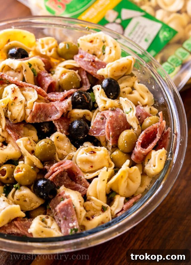 Olive Tortellini Pasta Salad, a quick and flavorful side dish