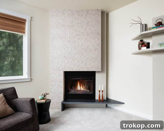 Fireplace Makeover with Modern and Clean Lines