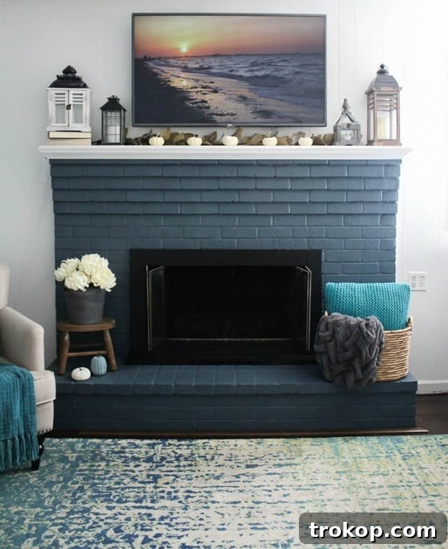 DIY Rustic Fireplace Mantel Idea