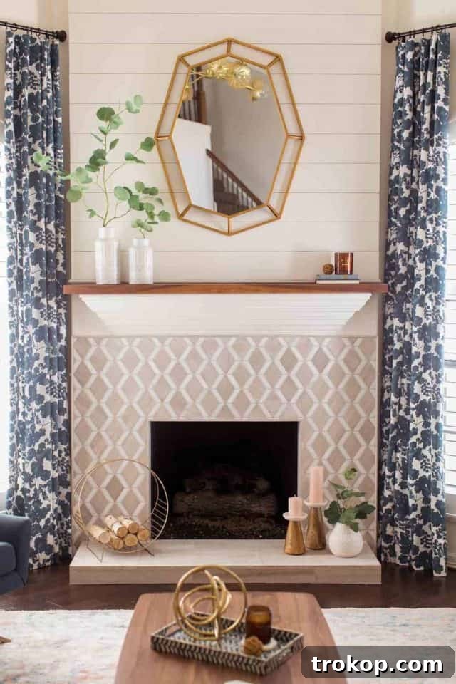 Transitional Living Room Fireplace Makeover