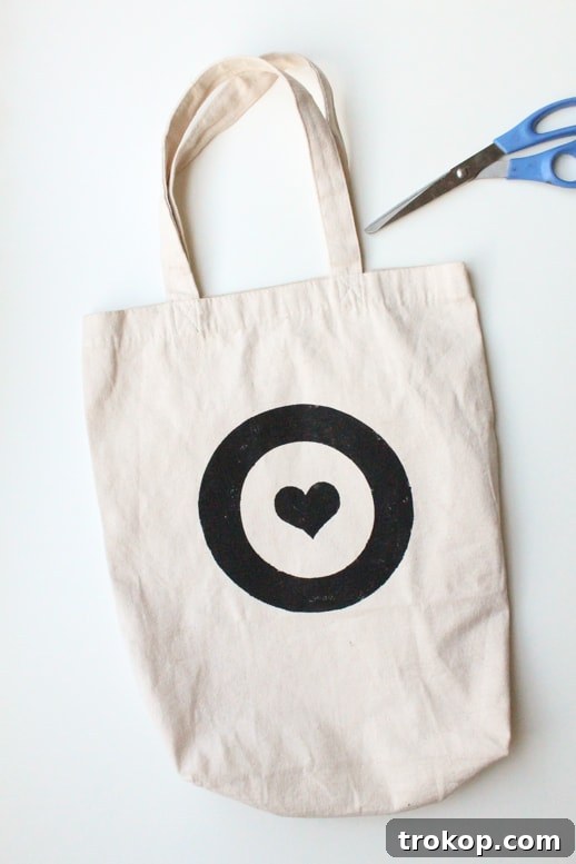 DIY leather handled tote bag