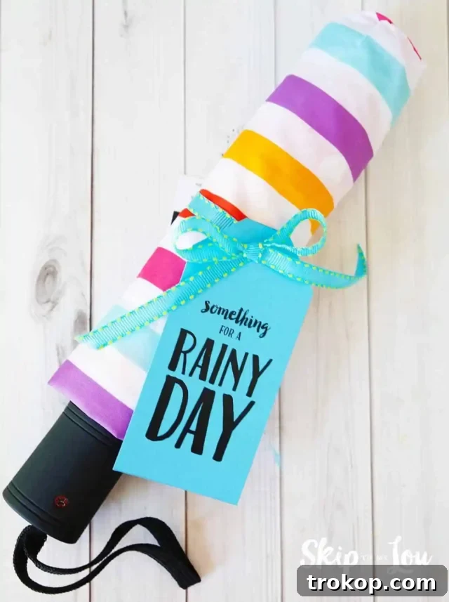 Something for a Rainy Day gift idea for money gift ideas, with an umbrella