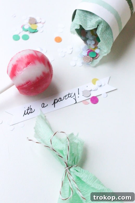 Homemade Popper Favors 3 DIY surprise party popper by sugar and cloth