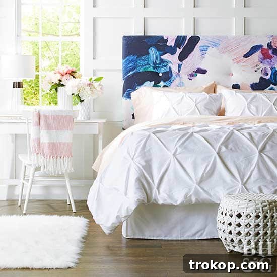 Crafting Your Dream Bedroom: DIY Headboard Inspiration 6 Elegant simple DIY tufted headboard, adding sophistication to any bedroom.
