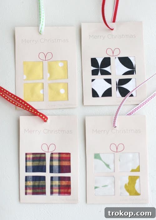Eco-friendly Fabric Gift Tags made from scraps