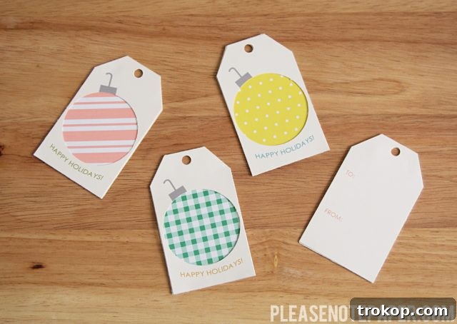 Creative Ornament Gift Tags with printable templates