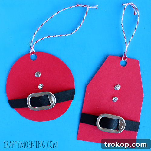 Unique Santa Gift Tag crafted with soda tabs