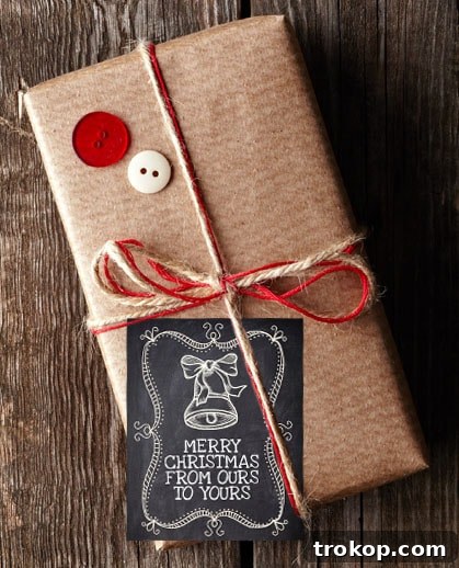 Printable Christmas Chalkboard Gift Tags for a rustic look
