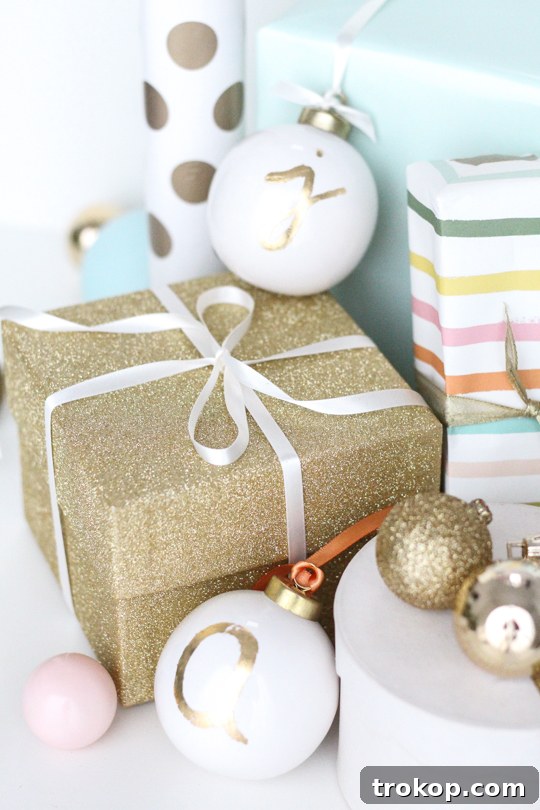 DIY Monogram Ornaments as personalized Christmas gift tags
