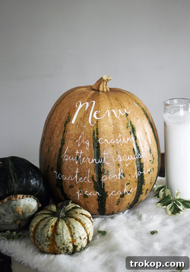 Creative Thanksgiving Table Decor: DIY Ideas for a Festive Feast 9 Pumpkin Menu for DIY Thanksgiving Table Decorations