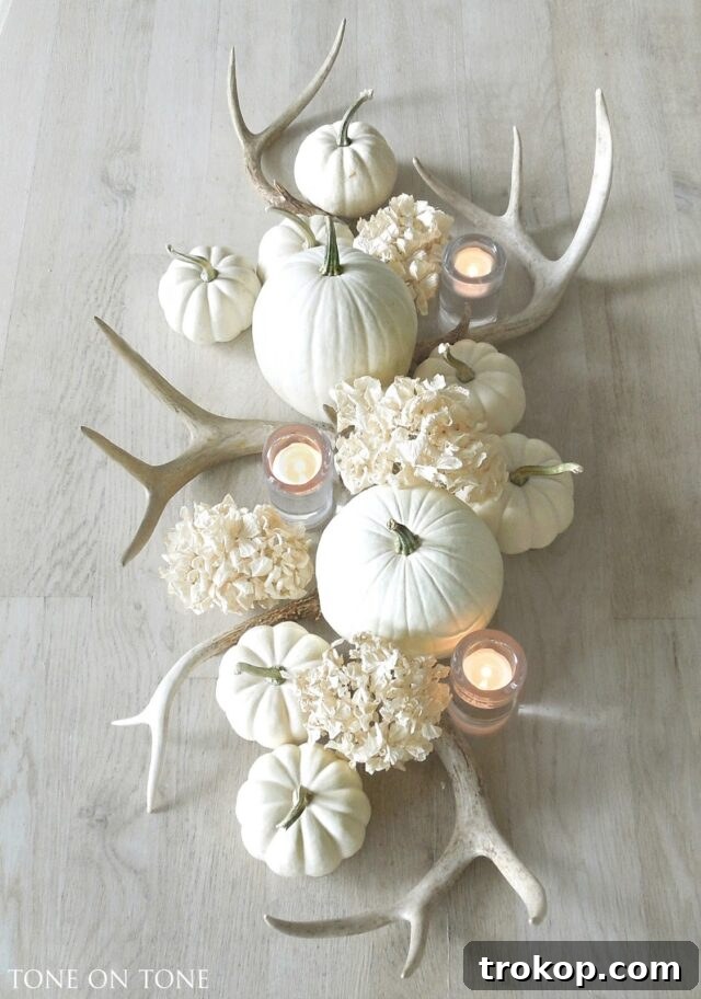 Creative Thanksgiving Table Decor: DIY Ideas for a Festive Feast 10 Elegant White Centerpiece for DIY Thanksgiving Table Decorations
