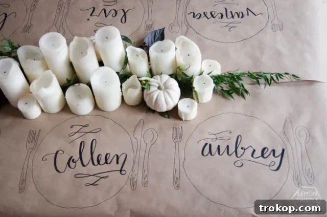 Creative Thanksgiving Table Decor: DIY Ideas for a Festive Feast 24 Kraft Paper Table Idea for interactive Thanksgiving Table Decorations